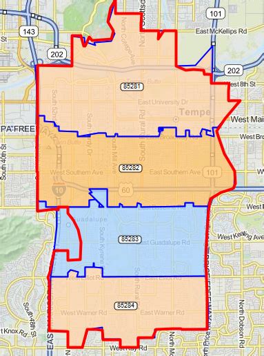 tempe zip codes map|City of Tempe Zip Code Boundaries (Maricopa County GIS)